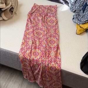 LuLaRoe Pink and Orange Maxi Skirt